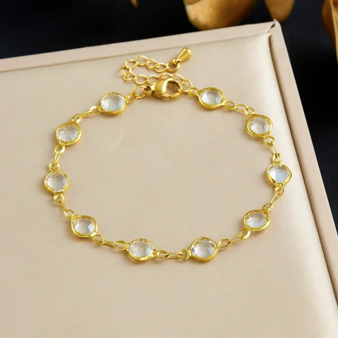 DIEYURO набор ожерелья и браслета из нержавеющей стали