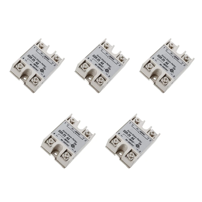 

5X SSR-25AA 80-250V 25A Machinery Control AC Solid Module State Relays