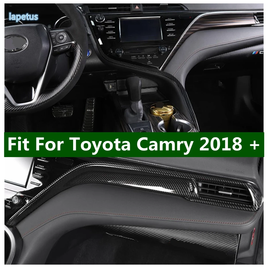 

Lapetus Dashboard Central Console Decoration Strip Cover Trim 2PCS Fit For Toyota Camry 2018 - 2023 Wood Grain Look Accessories