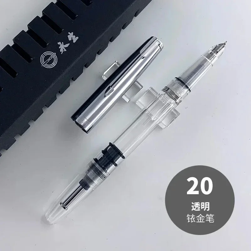 Фото Новая вакуумная перьевая ручка Yongshen 601 для письма, канцелярские товары для офиса и школы, чернильные ручки с видимым окном уровня чернил, в подарочной коробке №2
