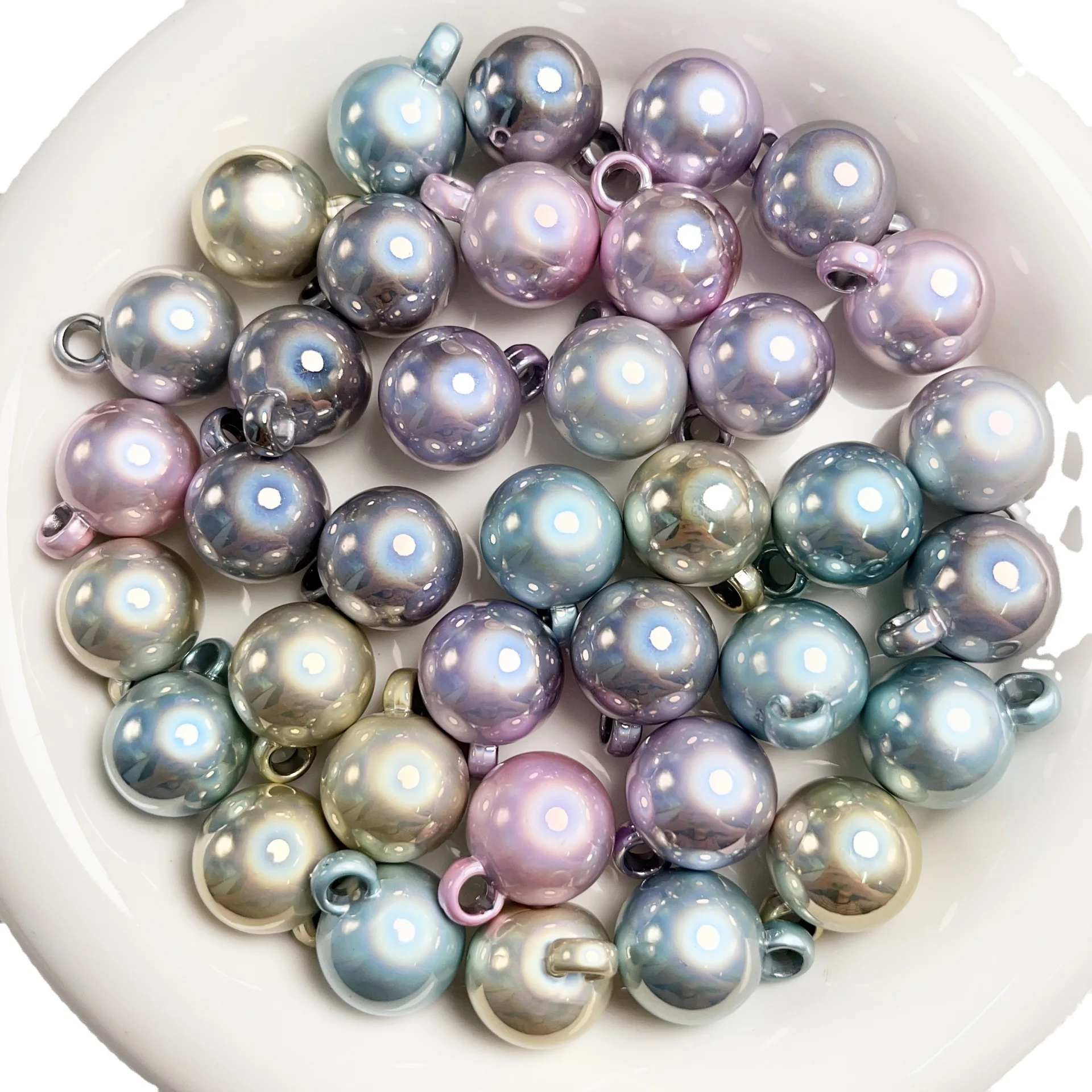 100 шт. круглые акриловые подвески с УФ-покрытием 12 мм