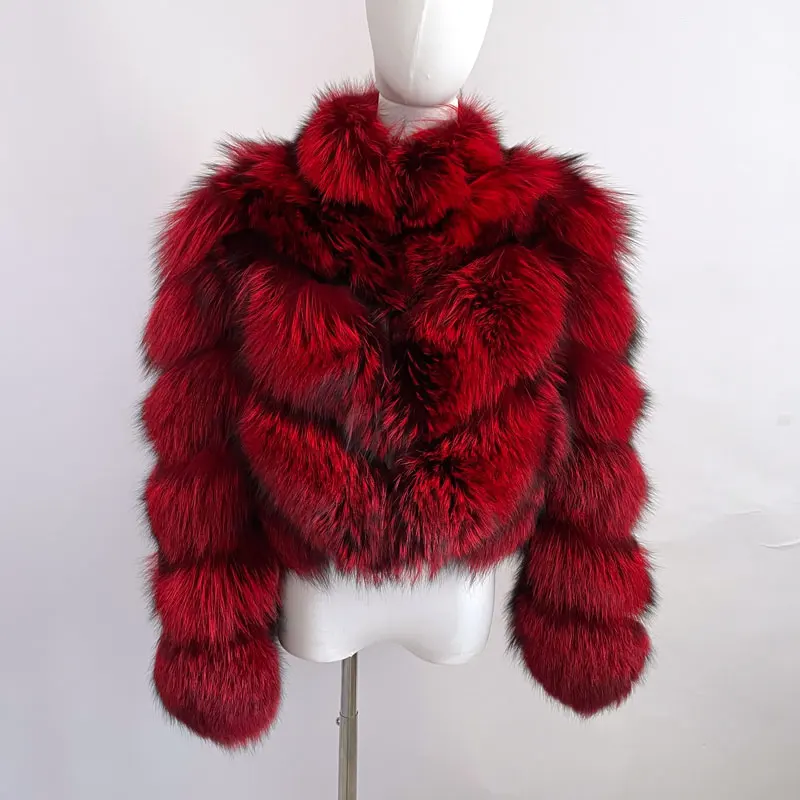 Winter Women Fur Coat Real Silver Fox Fur Jacket Short Stand Collar V Cut Thickening Warm Soft Ladies Fur Jacket New 2022 enlarge
