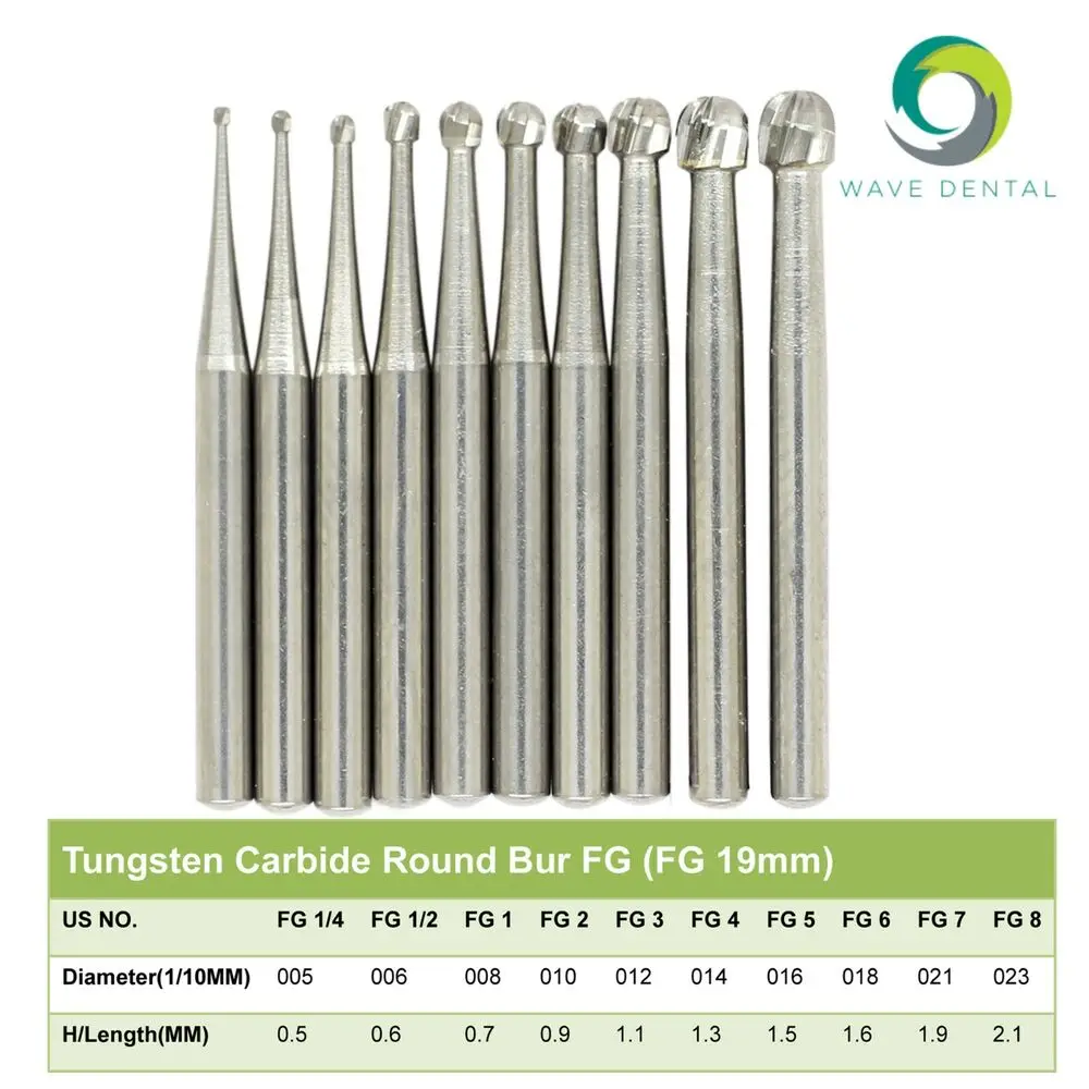 Wave Dental Tungsten Carbide Bur Round Friction Grip FG 1/4 2 3 4 5 6 8 PRIMA UK