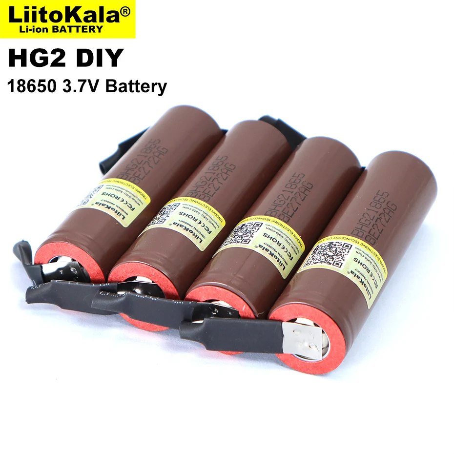 

24pcs liitokala hg2 18650 3000mah30a cigarro eletrônico bateria recarregável de alta-descarga, alta corrente grande potência+diy