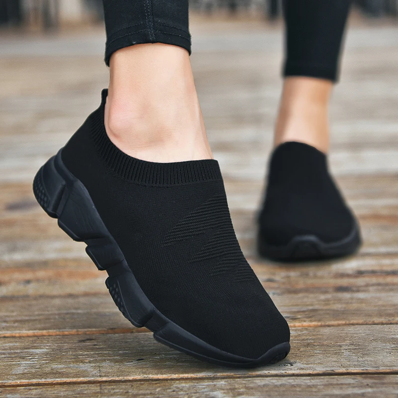 

Women Shoes Knitting Sock Sneakers Women Lightweight Casual Slip on Flat Laides Shoes Woman Plus Size Loafers Walking Famela