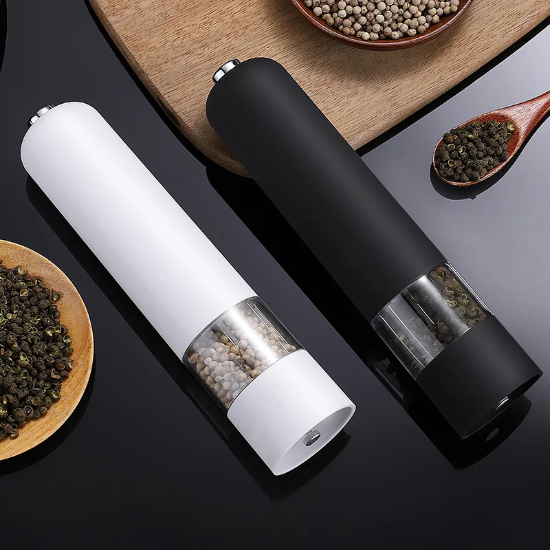 

Electric Pepper Grinder Black Sea Salt Grinder Household Portable Pepper Grinder Kitchen Seasoning Bottle Cooking BBQ Tools