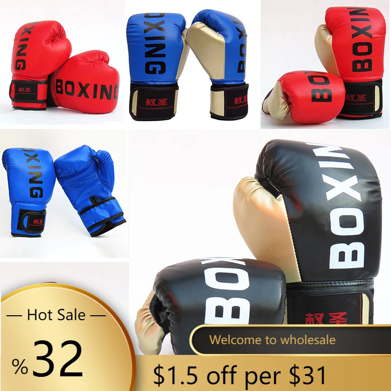 Boxing Gloves for Kids Adults Muay Thai Boxe Sanda Equipment Free Fight Martial Arts Kick Boxing Training Glove Training