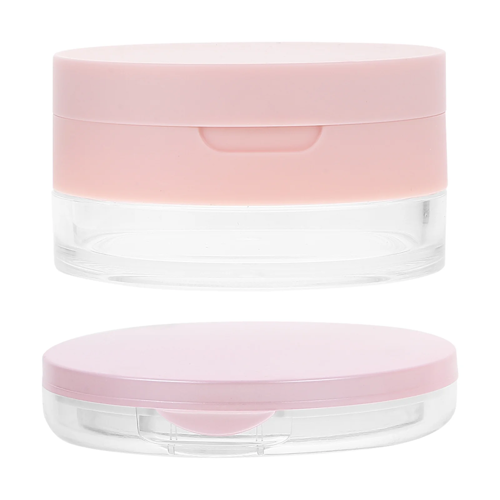 

2 Pcs Foundation Travel Container Makeup Powder Mirror Puff Empty Box Storage Baby Plastic Small