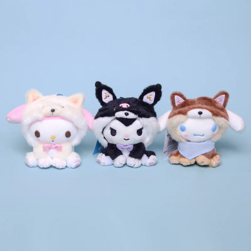 

Милый брелок Sanrio, 11 см, Kuromi Cinnamoroll, плюшевая кукла, игрушка, кавайная Высококачественная аниме кошелек, подарок, любимая девочка