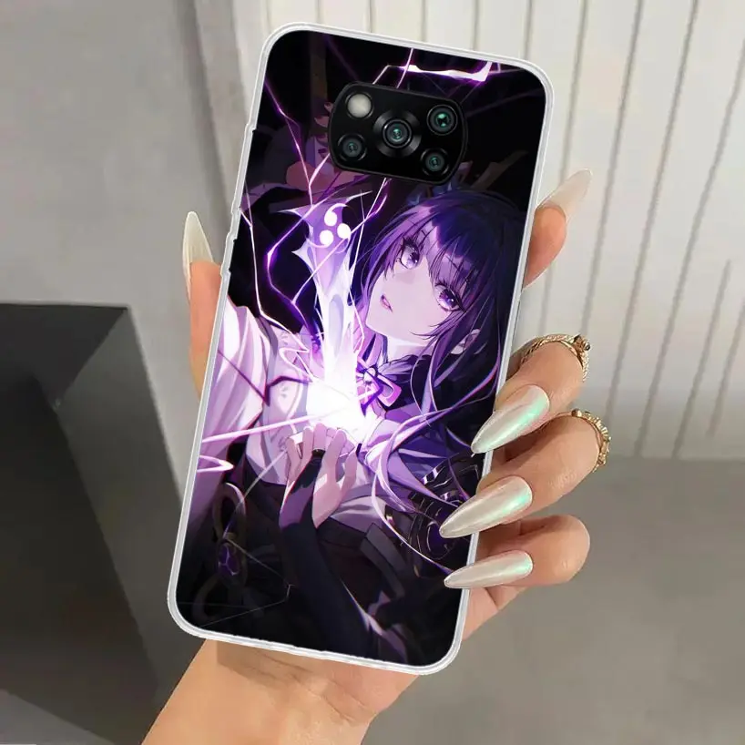 Чехол для телефона Raiden Shogun Genshin Impact Xiaomi Poco X6 X5 X4 X3 Nfc F6 F5 F4 GT F3 F2 Pro F1 M5S M4 M3