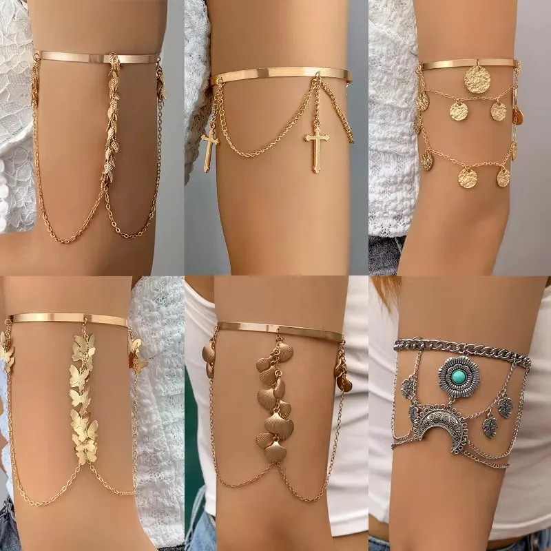 Модный женский браслет Tocona с перекрестными вставками стиль звезда золотой цвет