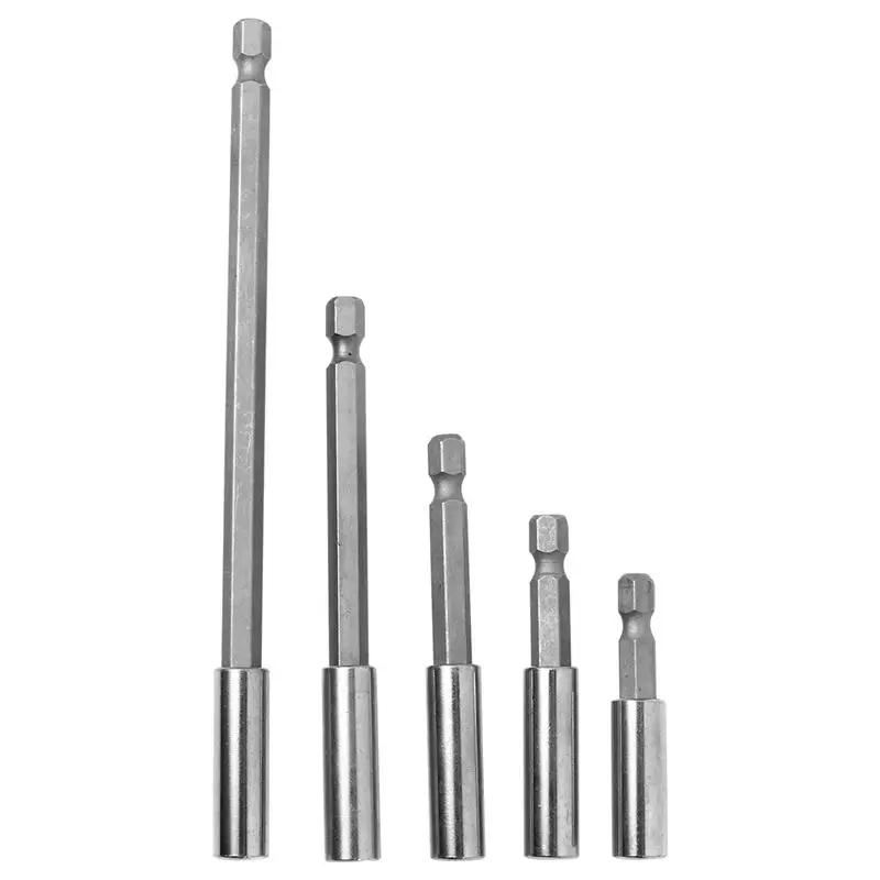 

5 Pcs Magnetic Bit Holders Drill Bit Long Extension Bar Quick Change Tools