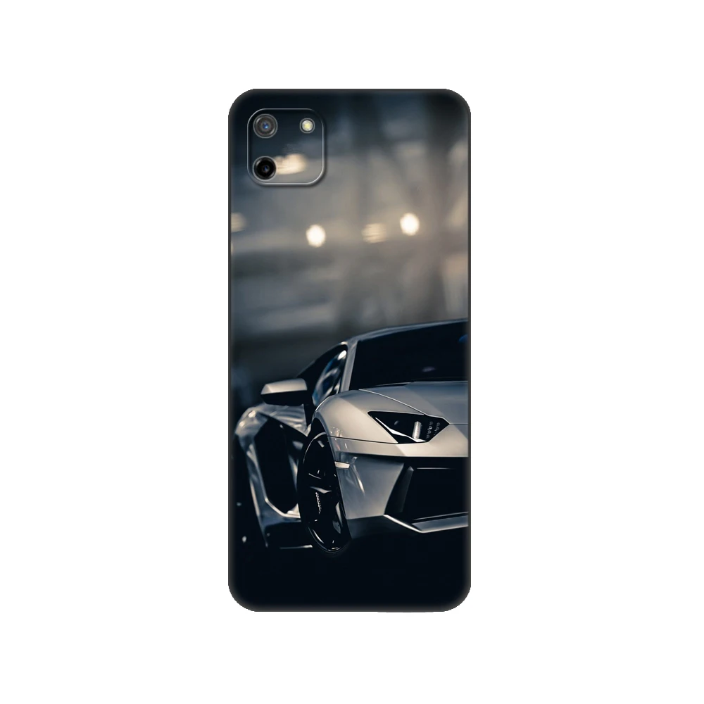 Black tpu Case For OPPO Realme 8i C25 C25S C11 2020 2021 C20 C21 C21Y C25Y Back Cover fashion Car Sports |