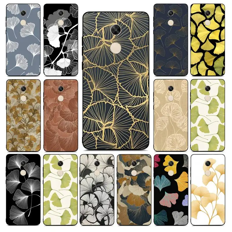 

Gold Foil tree leaf Phone Case for Redmi Note 8 7 9 4 6 pro max T X 5A 3 10 lite pro