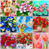 chenistory square round drill 5d diamond painting kit diy crafts full diamond embroidery flower home decor wall art gift