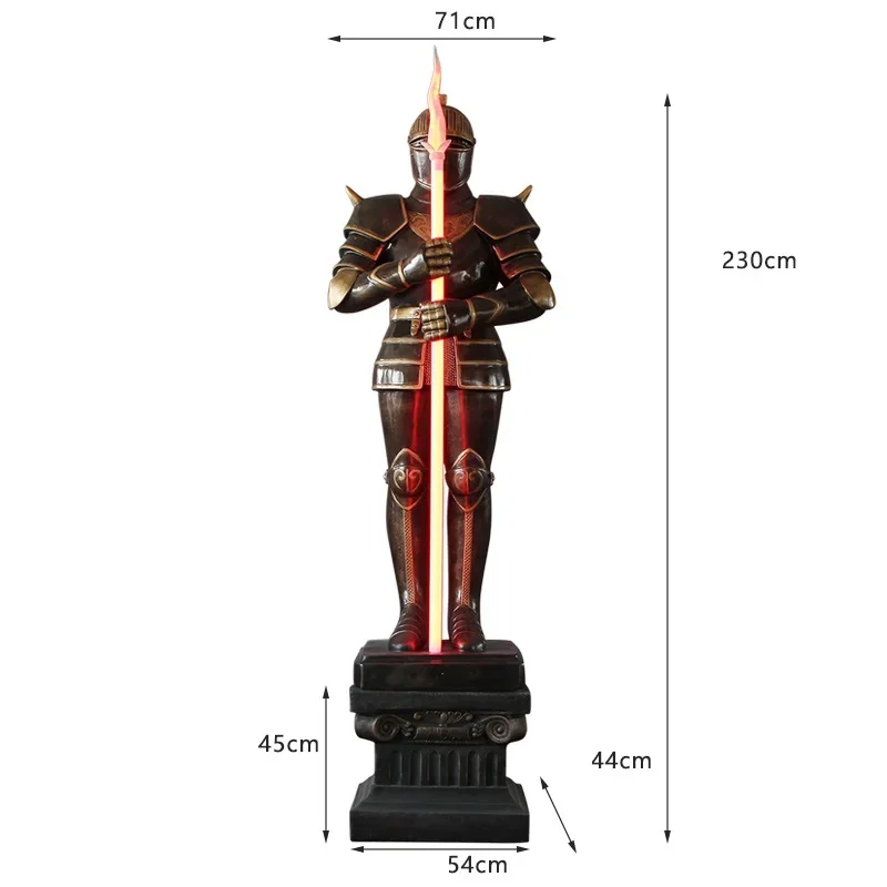 Ретро римская броня воин украшения освещение скульптура бар клуб ресторан
