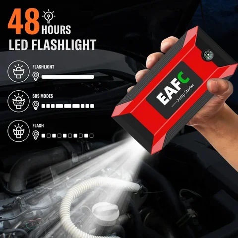 EAFC 600A/1200A Автомобильный стартер PowerBank Аварийный усилитель Авто зарядное устройство 12 В Батарея JumpStarter Светодиодный светильник Автомобильное пусковое устройство