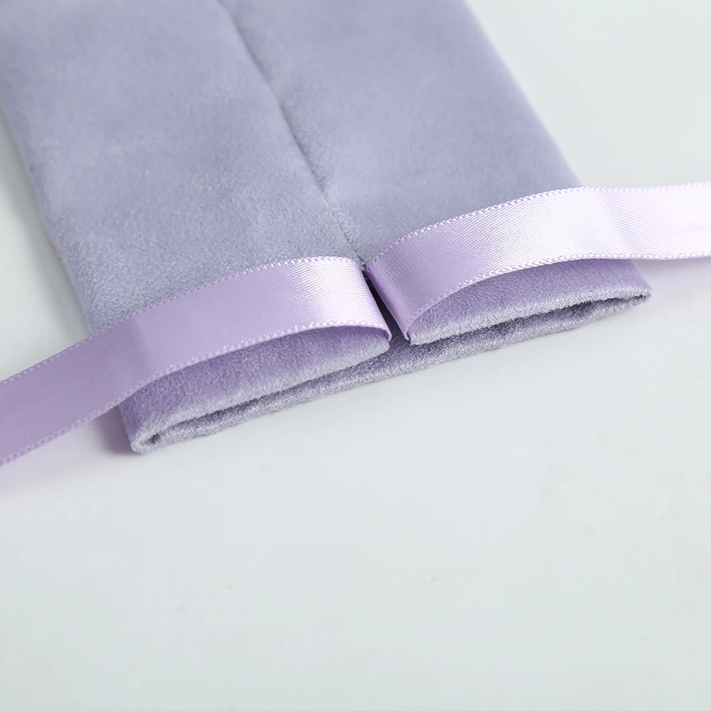 100pcs Personalized Chic Wedding Party Favor Bags Flannel Cosmetic Drawstring Gift Packaging with Silk Custom Jewelry Pouches