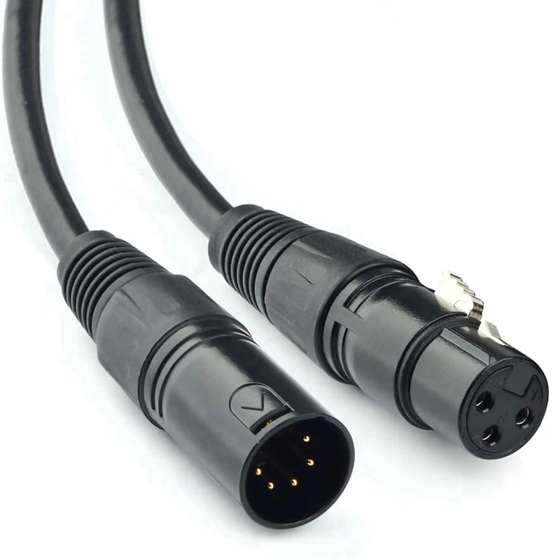 5X XLR папа 3 Pin к мама 5 & аудио кабель для микрофона DMX сцены