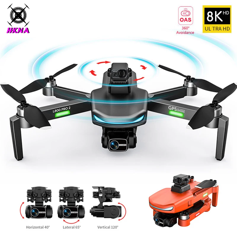 

HKNA L800 Pro2 GPS Drone 4K Professional 8K HD Dual Camera Laser Obstacle Avoidance 3-axis Gimbal Brushless Foldable Quadcopter