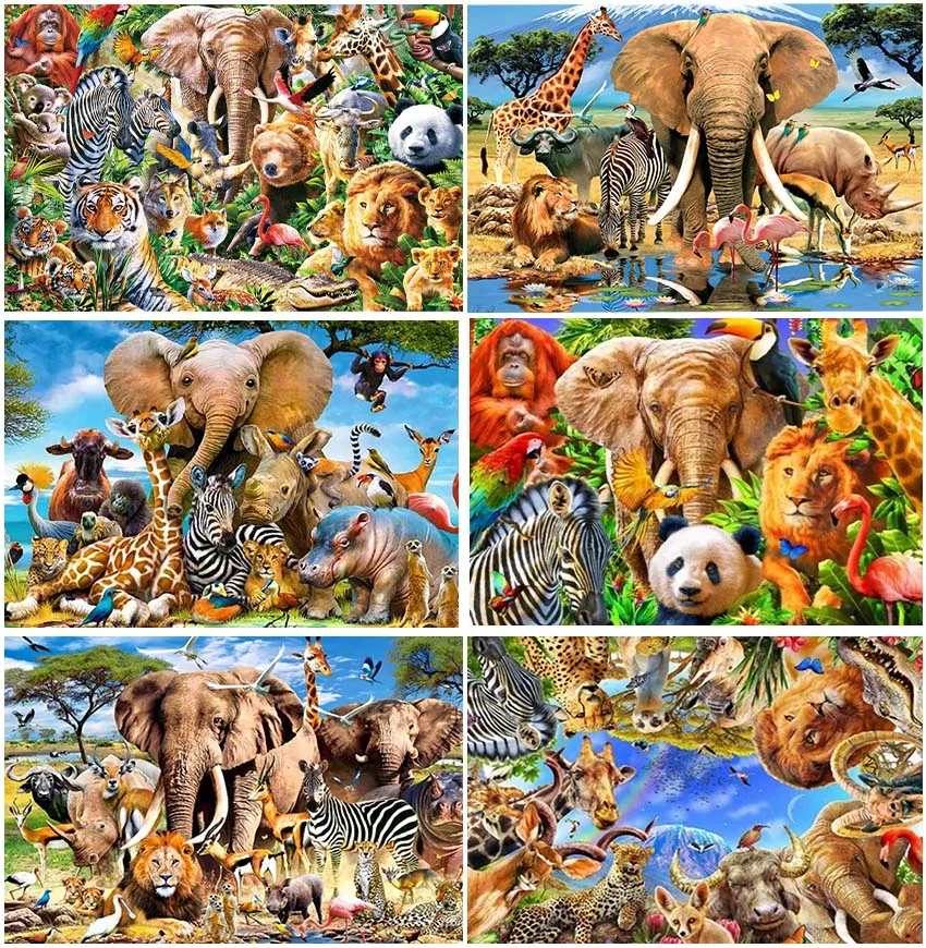 Фон для фотосъемки с изображением тропических животных