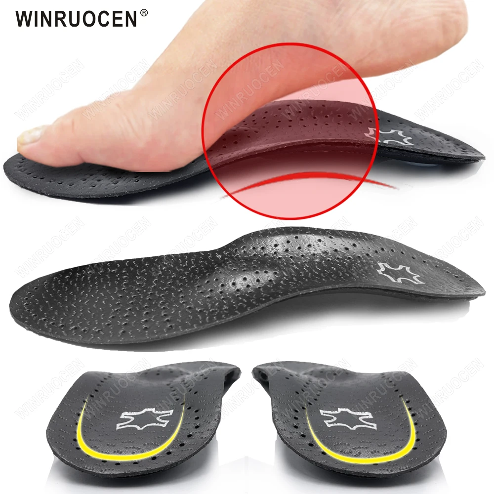 

Full/Half O/X Leg Orthotic Insole Leather Arch Support For Flat Feet Plantar Fasciitis Men Women Insert Feet Correction Insole