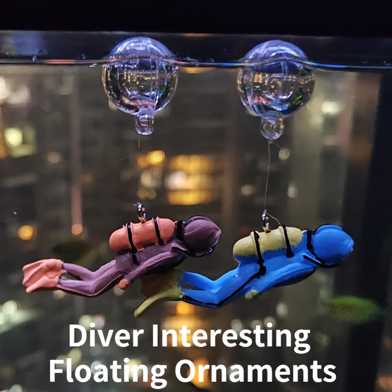

Kawaii Resin Frogman Aquarium Diver Interesting Floating Ornaments Simulated Mini Decoration Fish Tank Aquarium Accessories Gift