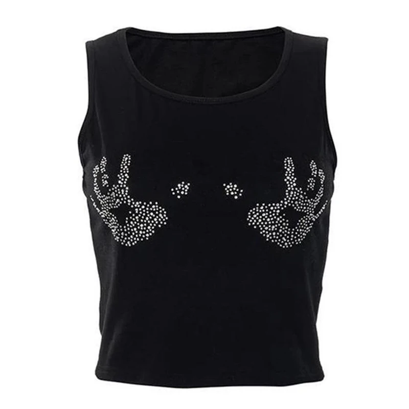 

2023 Summer Print Personality Bright Color Sleeveless Y2k Clothes Vintage Sleeveless Tank Top Aesthetic Harajuku Streetwear Slim