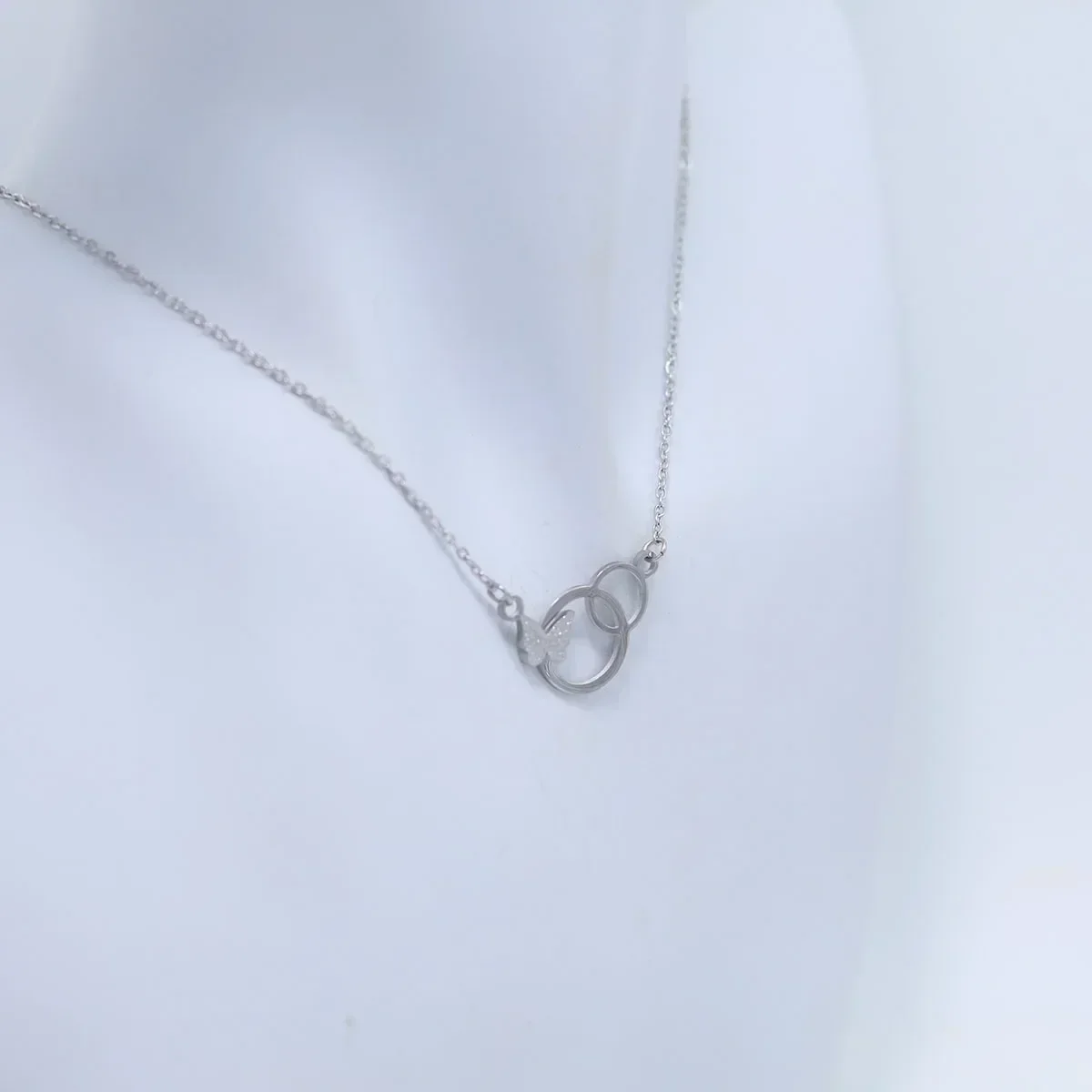 ChicСеребряное серебряное ожерелье с бабочкой изящный милый кулон для женщин