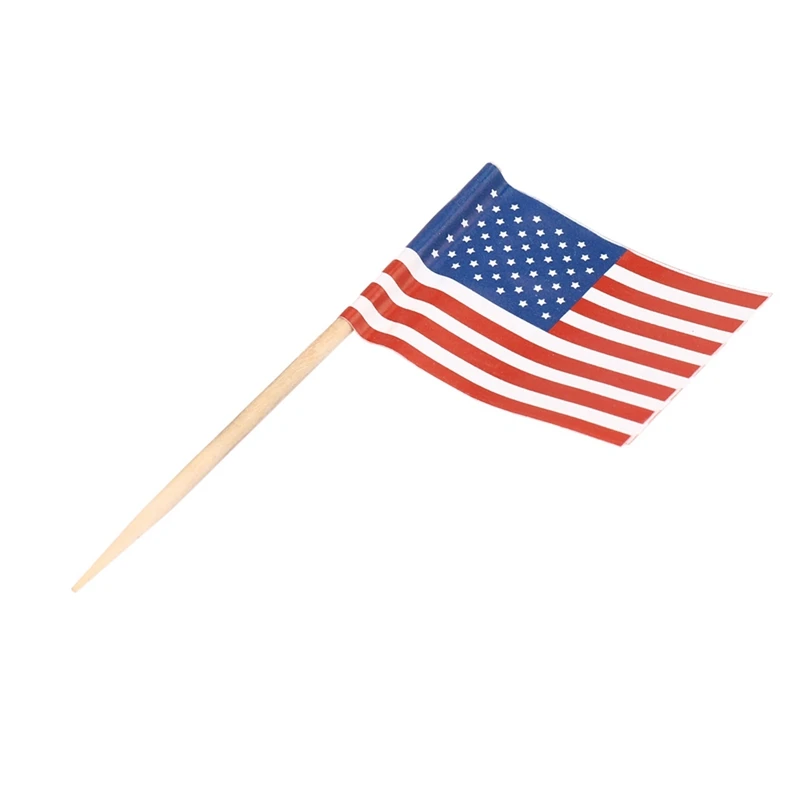

1000 American Flag Toothpicks Party Cupcake Decoration Sandwich Mini Food Picks