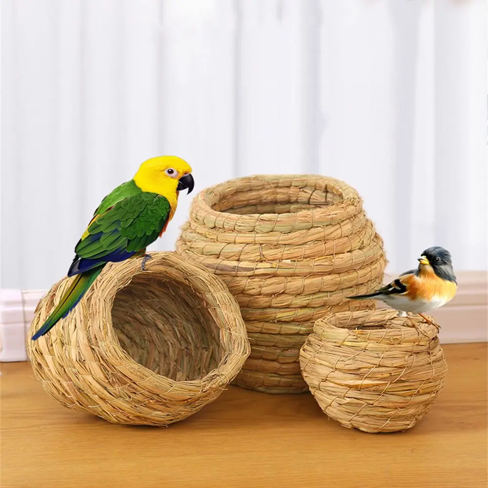 Bird's Nest Birdhouse Bird Cages Straw Woven Pet Nest Pet Ne