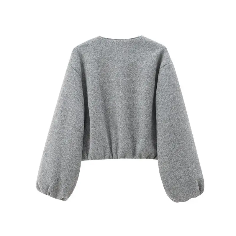 Куртка женская осенняя свободного покроя теплая элегантная