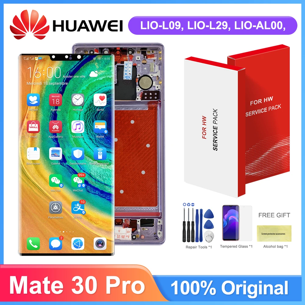 

6.53'' Display for Huawei Mate 30 Pro Lcd Display Touch Screen Digitizer Assembly With Frame for Huawei Mate 30 Pro LIO-L09 L29