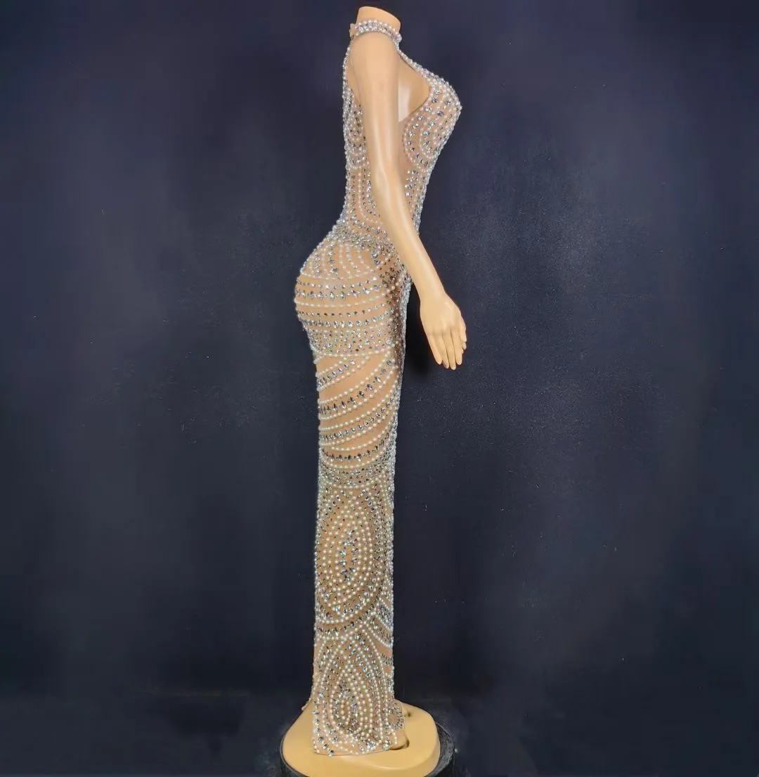 Женское сексуальное Сверкающее длинное платье в виде фатина вечернее женское