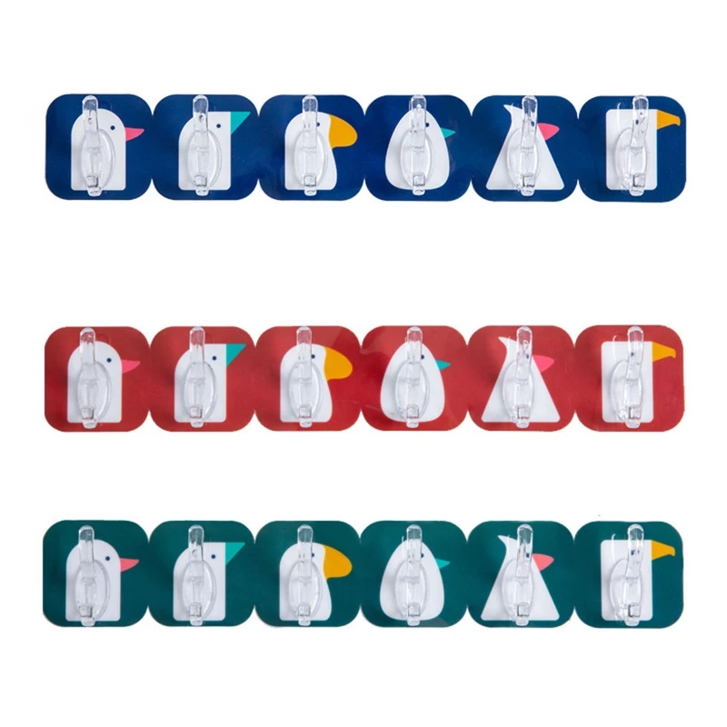 

Самоклеящаяся мультяшная 6 последовательных настенных крючков, разрезаемая Тяжелая вешалка для дома, кухни, ванной, полотенце для ключей, м...