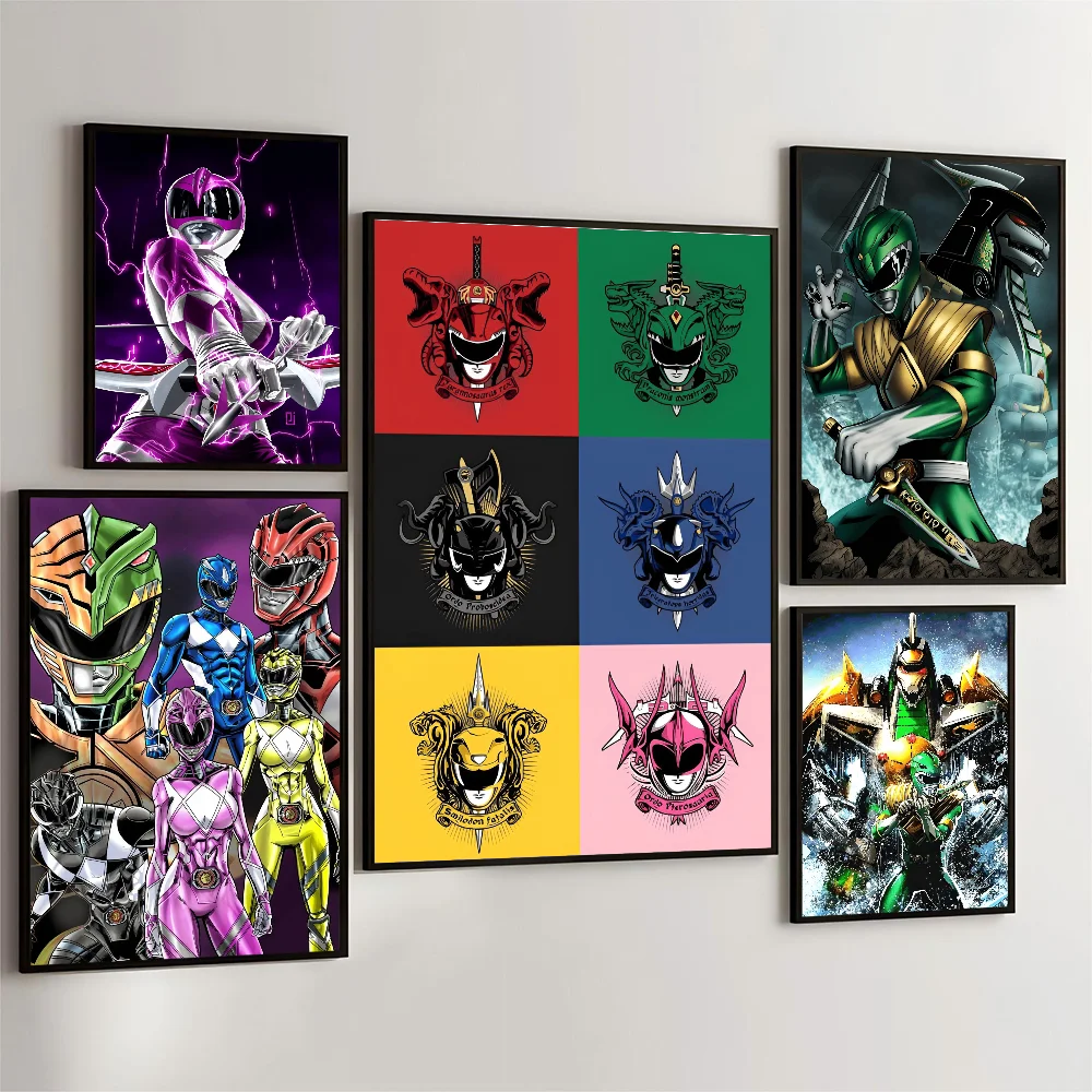 Power R-Rangers Self-adhesive Art Poster Waterproof Paper Sticker ...