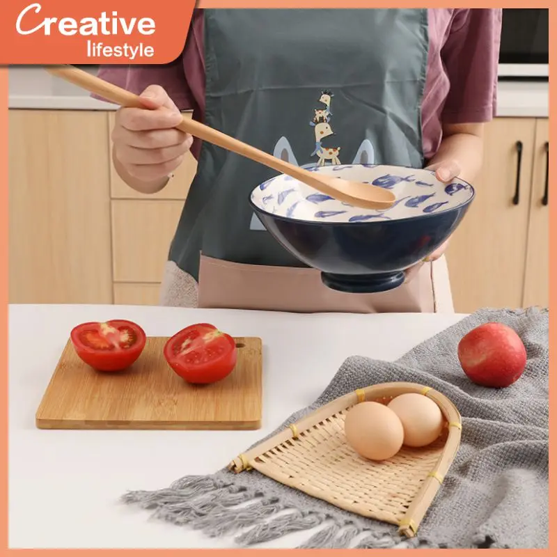 

Coffee Tea Stirring Spoons Table Spoon Long Handle Soup Cooking Spoons Hot Pot Spoon Solid Wood Soup Tableware Tools