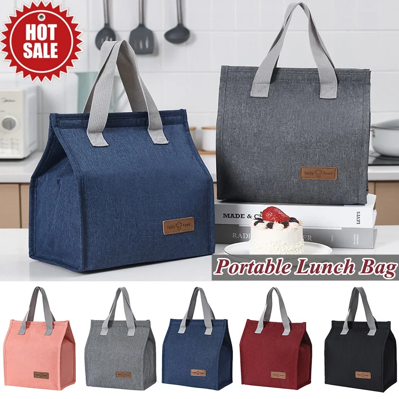 

High Capacity Portable Oxford Lunch Bags Picnic School Food Bento Thermal Insulated Fresh Cooler Tote Bag Storage Container