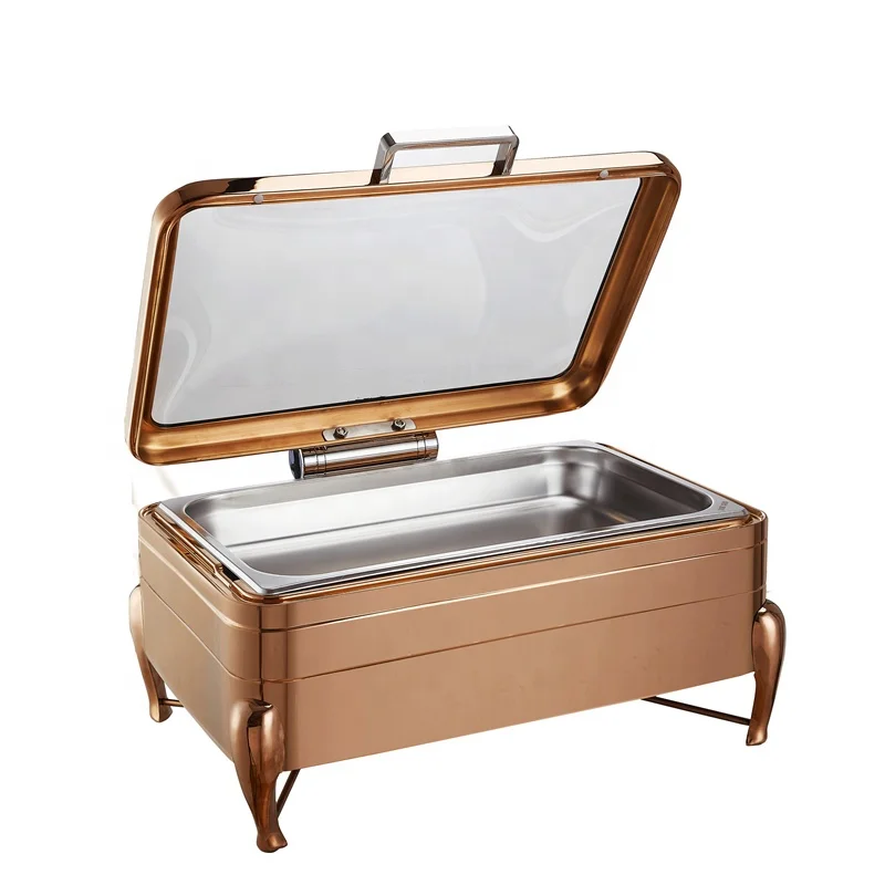 

Stainless Steel Chaffing Dish Set hydraulic luxury golden chafing dish Buffet Set Food Warmers for Restaurant