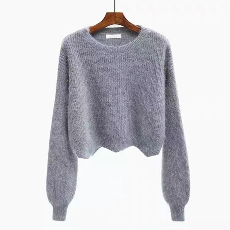 Женский вязаный свитер с длинными рукавами тонкие пуловеры элегантные женские