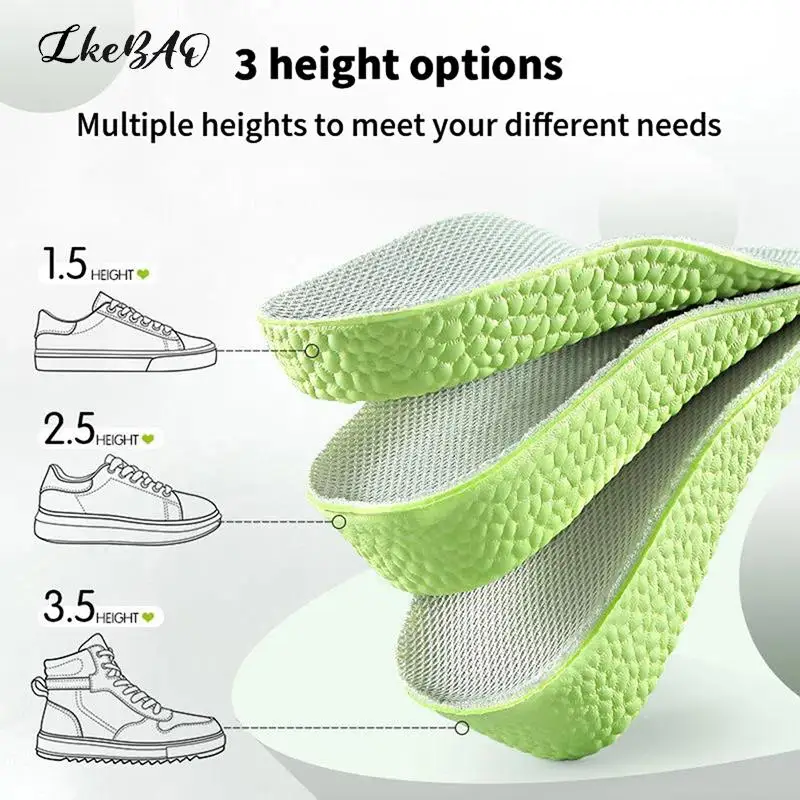 

Height 1.5/2.5/3.5cm Increase Insoles Shoes Flat Feet Arch Support Orthopedic Insoles Sneakers Heel Half Shoe Pads For Men Women