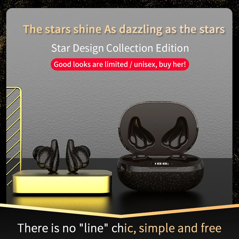 Беспроводные Bluetooth-наушники-вкладыши с защитой класса IPX6 и ЖК-дисплесветодиодный