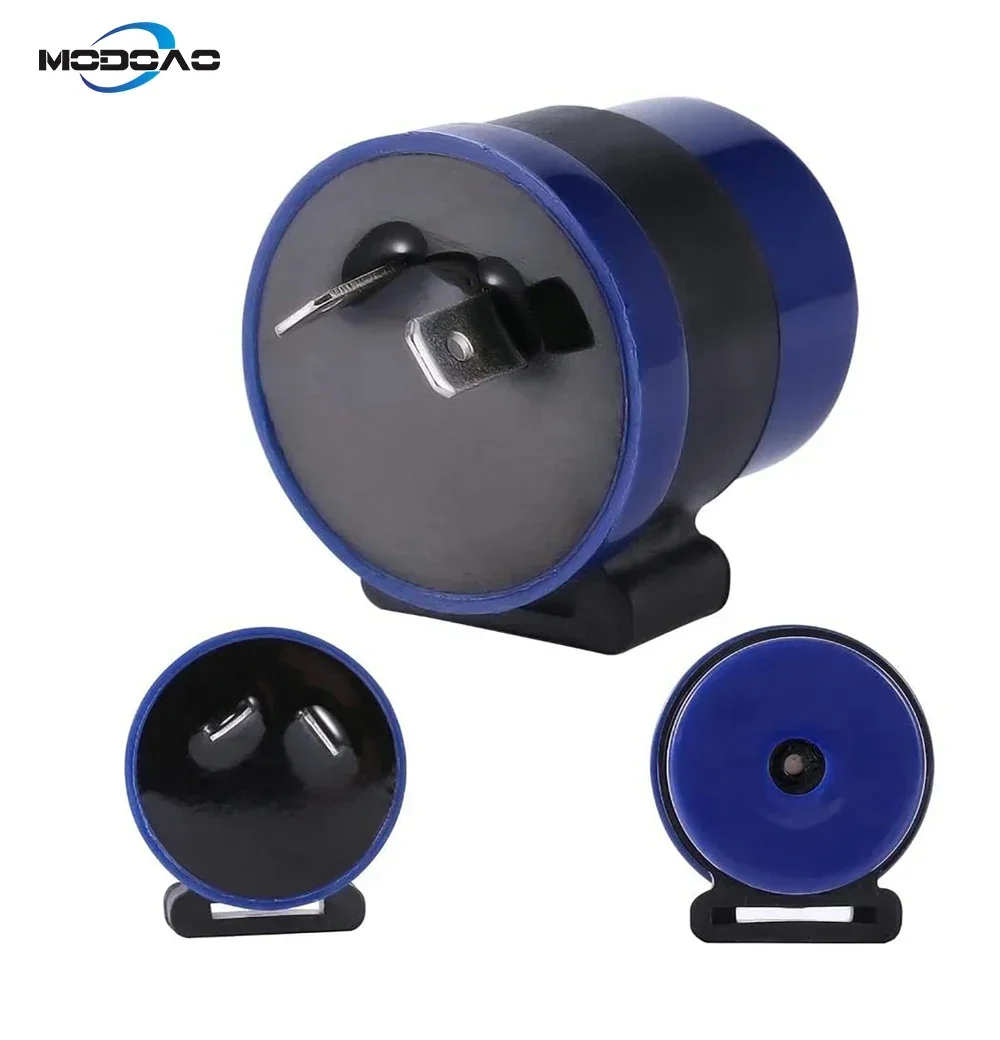 

Реле мигалки, 2-контактное реле для мотоцикла, 6 В-12 В, синее реле мигалки, индикатор, АБС-пластик, металлический мигающий сигнал поворота