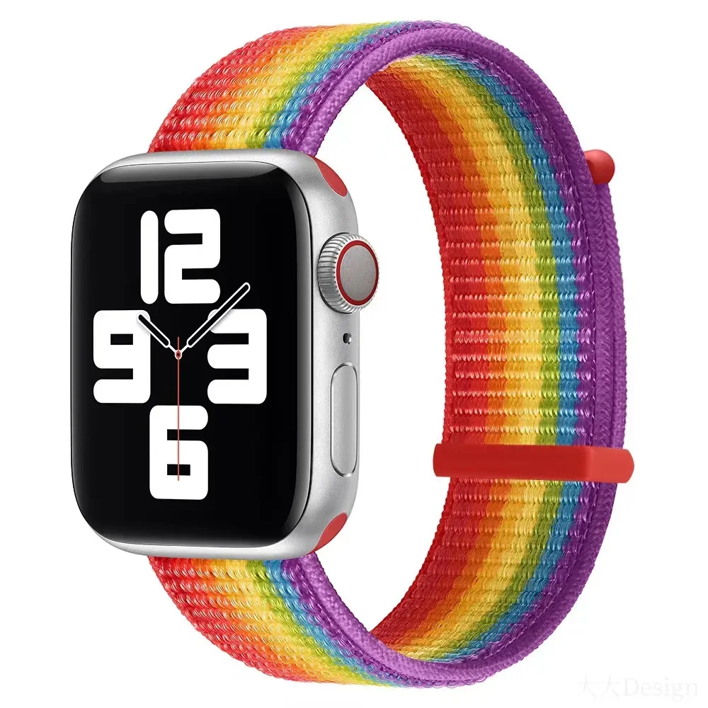 Ремешок нейлоновый для Apple Watch UItra/2 49 мм 10 42 46 9 8 7 45 41 эластичный плетеный браслет