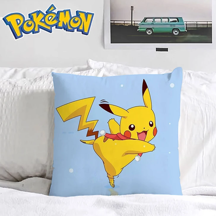 

45X45cm Anime Pokemon Cushion Cover Plush Toys Pikachu Pillowcase Psyduck Cartoon Pillow Cases Sofa Car Home Plush Cover Gifts