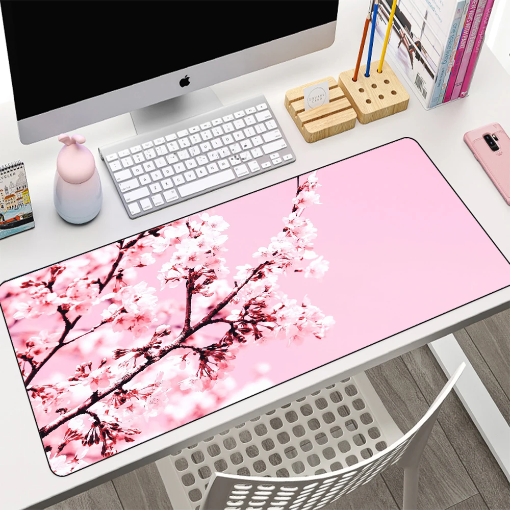 

Chinese style mouse pad sakura peach blossom ink painting pink carpet dropshipping gaming office accessories mouse mats gaming