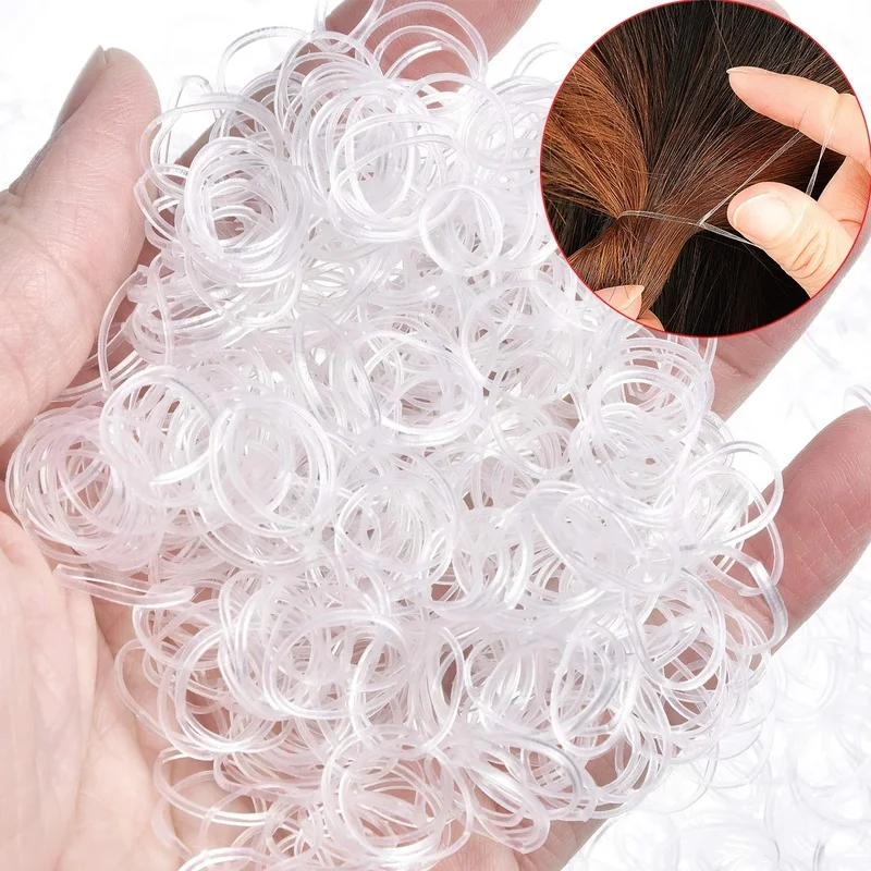 

200/500 Pcs High Elastic Transparent Rope Rubber Band Girls Children Tie Hair Styling Clear Tools Students School Supplies