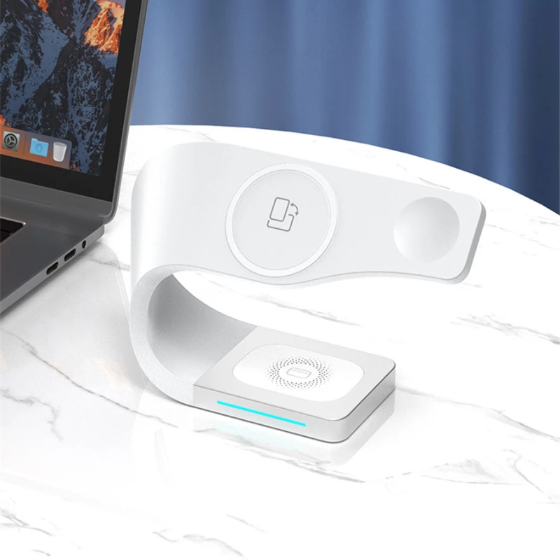 

Latest Technology 3 in 1 Magneti 15W Qi Fast Wireless Charger Stand Dock Station For Smart Watch Wireless Charger
