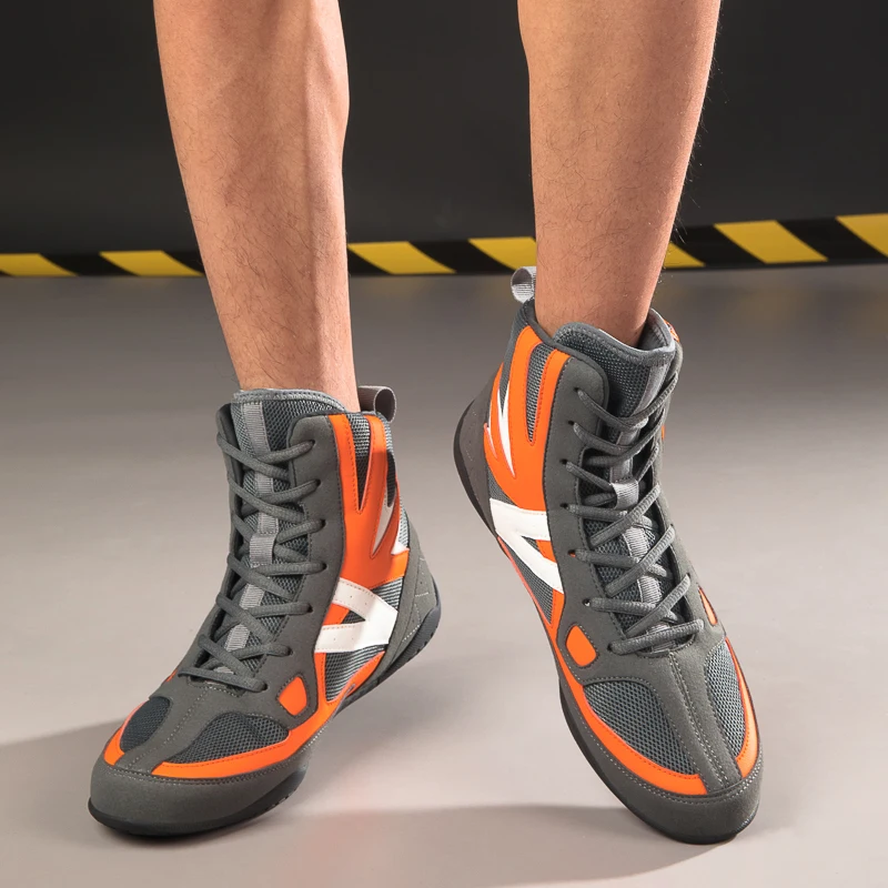 36-46 High Top Boxing Shoes Men Women Professional Rubber Outsole Breathable Wrestling Shoes Wearable Shoes Plus Size