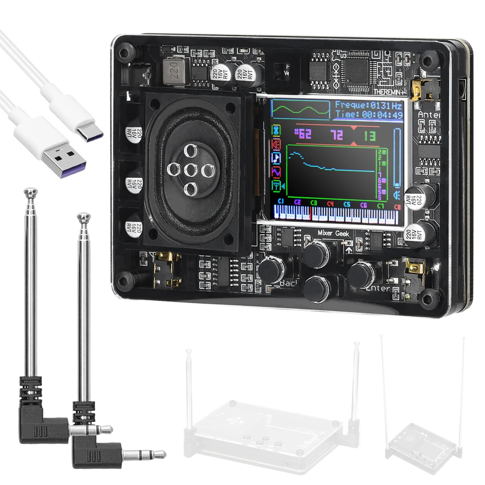 

Музыкальный модуль Audio Theremin, винтажный электронный гениальный инструмент, несколько голосов, регулируемый интерфейс Type-C, «сделай сам», терминь